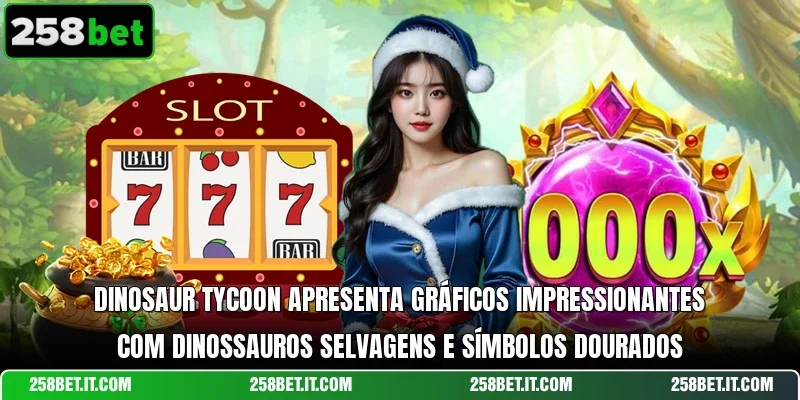 Dinosaur Tycoon apresenta gráficos impressionantes com dinossauros selvagens e símbolos dourados