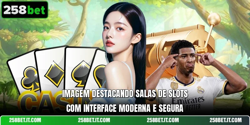 Imagem destacando salas de slots com interface moderna e segura