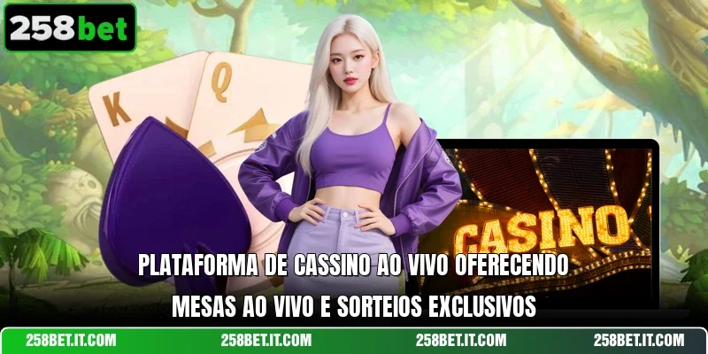 Plataforma de cassino ao vivo oferecendo mesas ao vivo e sorteios exclusivos